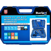 BlueSpot Metric Sae Socket Spanner Ratchet Set 4mm - 32mm 1/4" 3/8" 1/2" 120pc